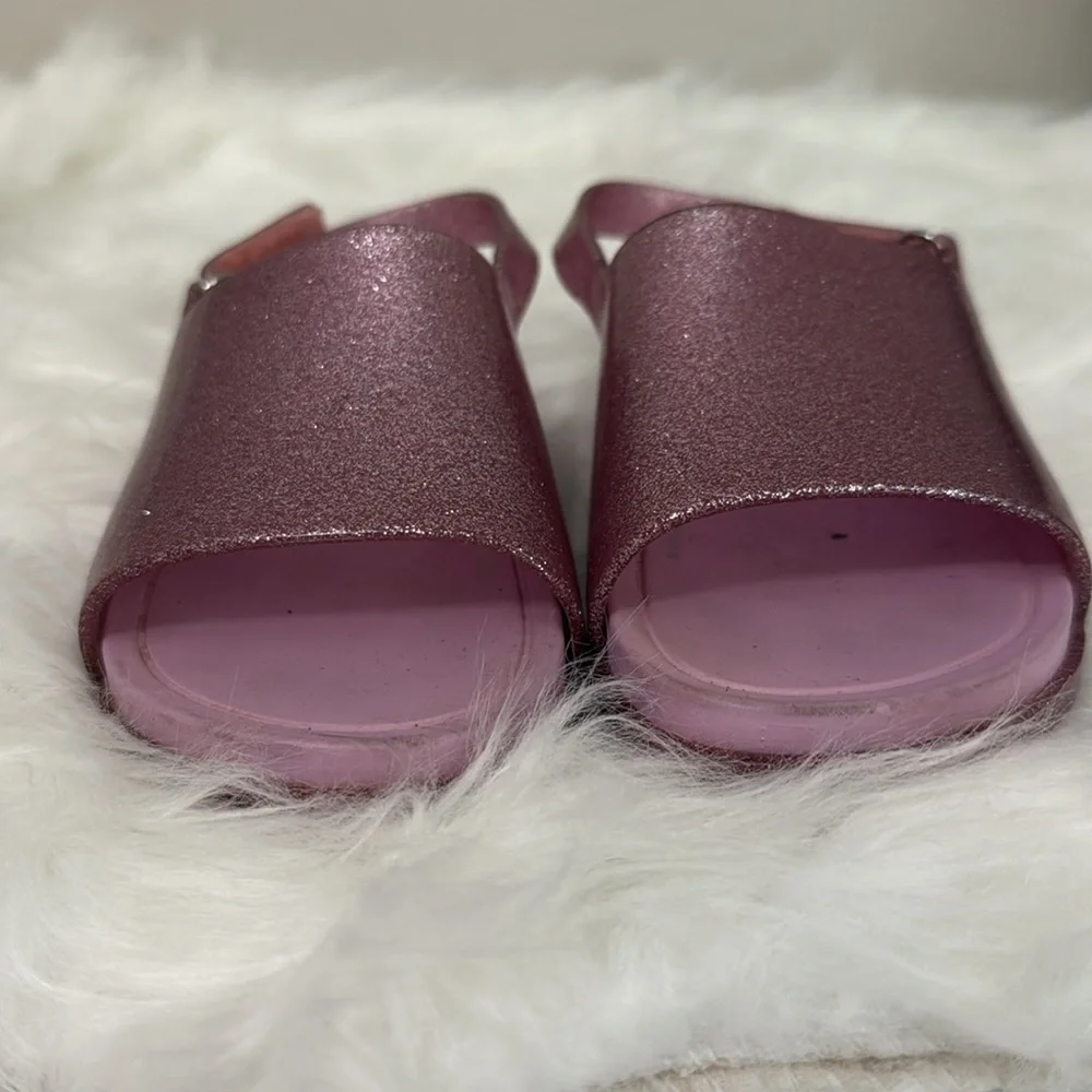 New! Mini Melissa‎ sz 8 Pink Glitter Sandals Jellies